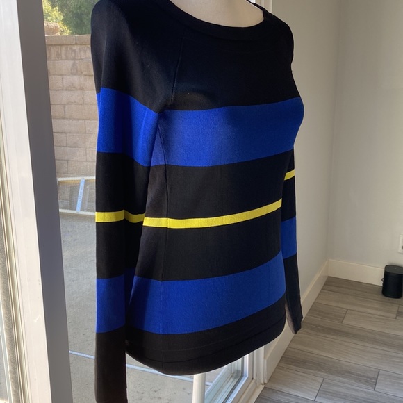 INC boatneck striped sweater M - Picture 3 of 8